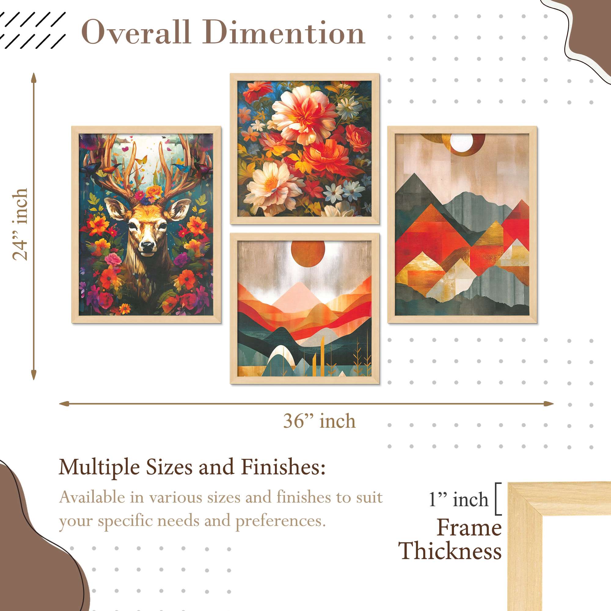 SET OF 4 DIGITAL WALL PAINTING - Image 3